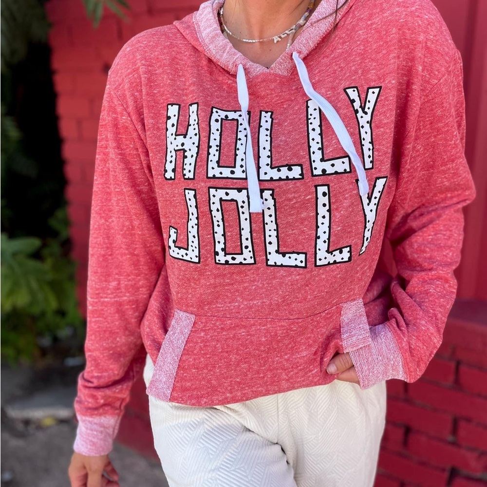 Holly Jolly French Terry Hooded SWEATSHIRT